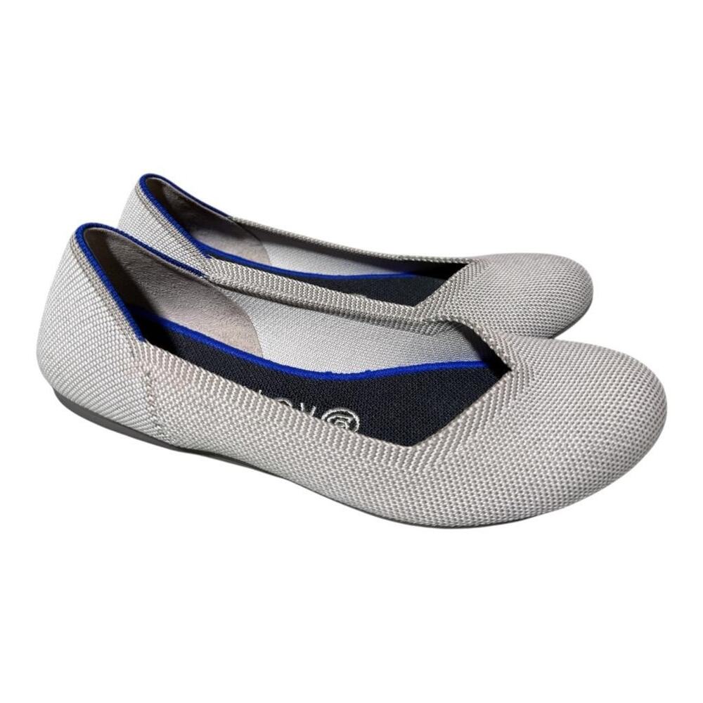 Rothy's The Flat Flax Birdseye Gray Round Toe Ballet Flat Women size 7
